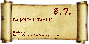 Bajári Teofil névjegykártya